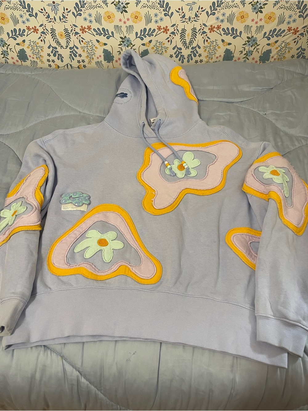 Nike Project Uphoria Lavender Hoodie with Yellow-Trim Floral Appliqués